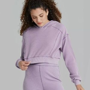 Women's Cropped Waffle Hoodie - Wild Fable